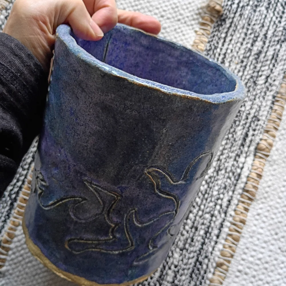 Giant Handcrafted Unique Ceramic Mug - Picture 5 of 8